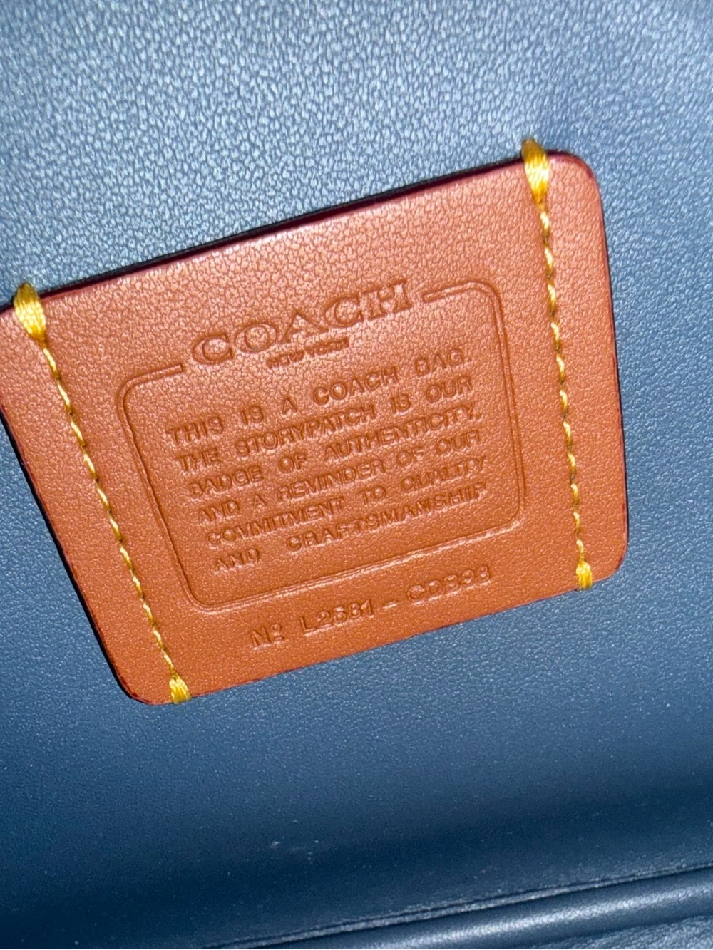 ❌sold❌Coach Hadley Signature Denim Convertible Crossbody Bag Blue Gold 2025 - Picture 10 of 12